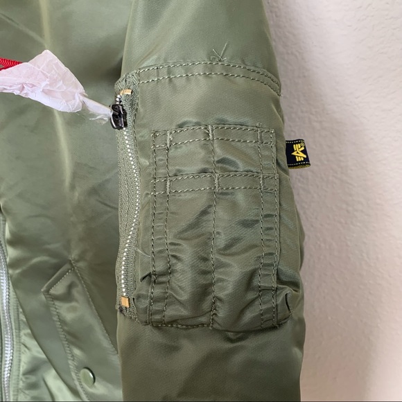 Alpha Industries MA-1 Bomber Jacket W in Sage Green - Picture 8 of 15